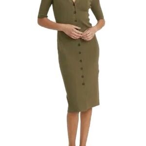Marine Layer Olive Green Midi Dress